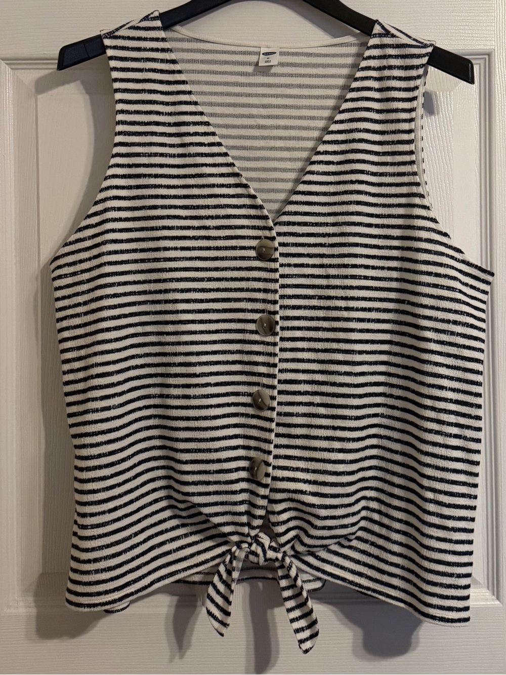 Old Navy Striped Button-Front Tie Hem Tank Top (NWT)